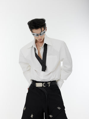 Relaxed Double-Cuff Tie Shirt - product image 1