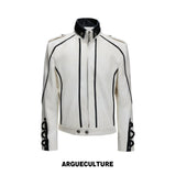 Contrast Stitch Lace-Up Faux Leather Biker Jacket - product image 5