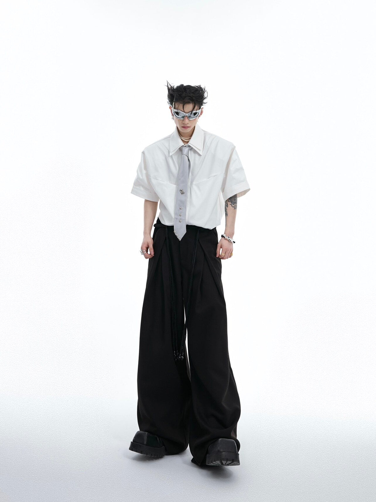 Deconstructed Double-Collar Pleated Shirt - product image 2