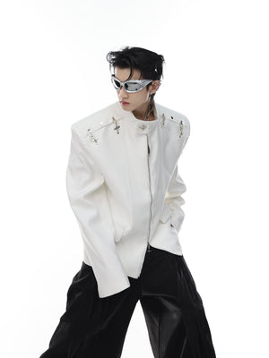Metal-Clasp Stand-Collar Jacket - product image 1