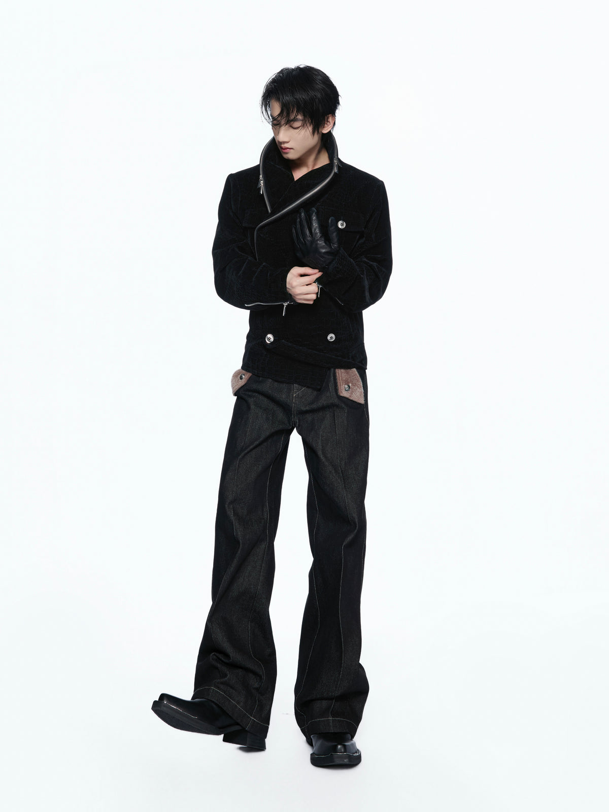 Crocodile-Texture Double-Zip Jacket - product image 3