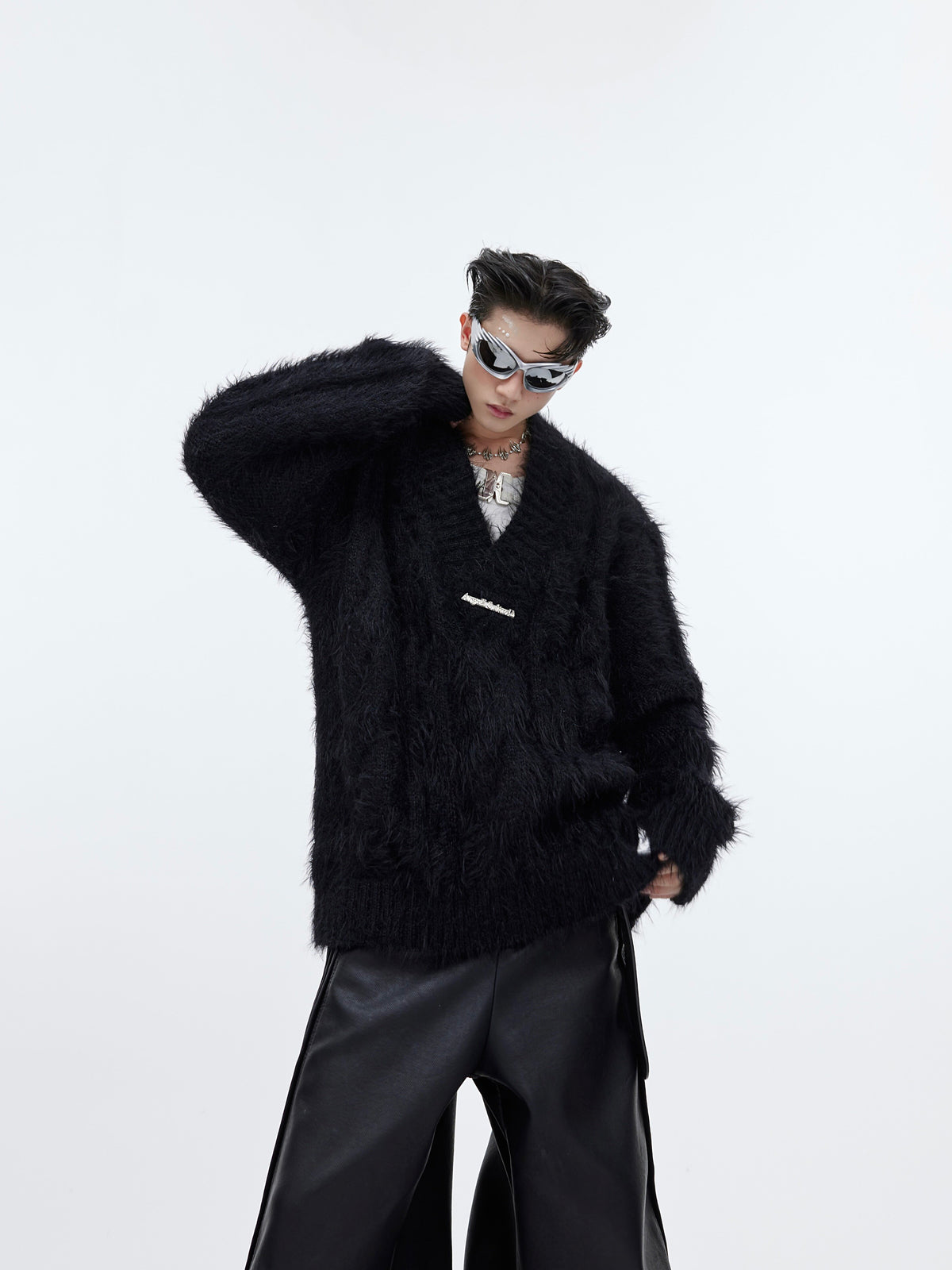 Relaxed V-Neck Knit Sweater - product image 2