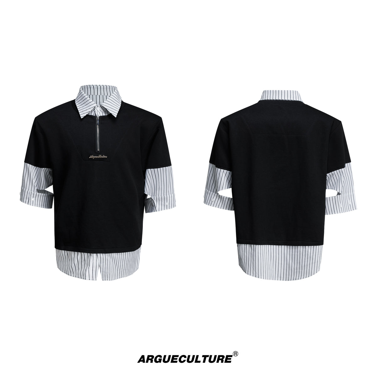 Relaxed Faux-Two-Piece Striped Shirt - product image 5