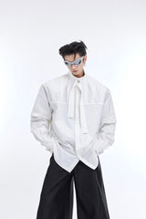 Pleated Ribbon Oversized Shirt - product image 5