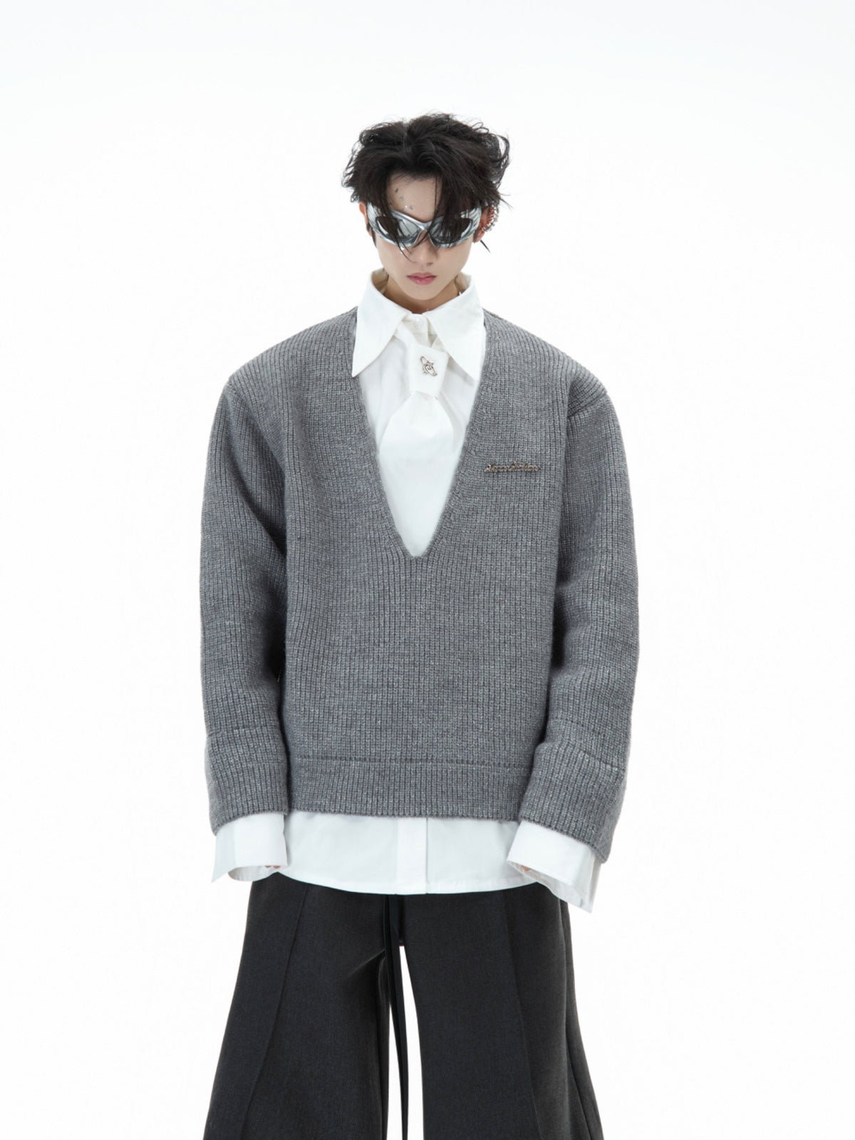 Deconstructed Tie Shirt Sweater - product image 2