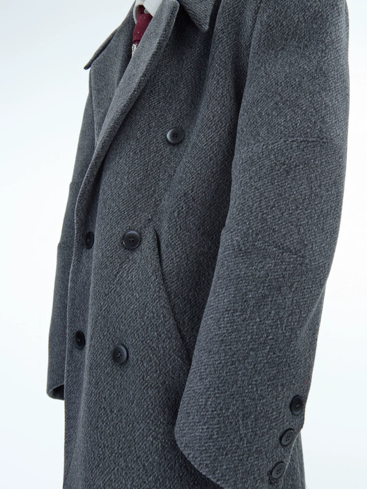 Double-Breasted Wool Coat with Belt Design & Elegant Tailoring - ArgueCulture