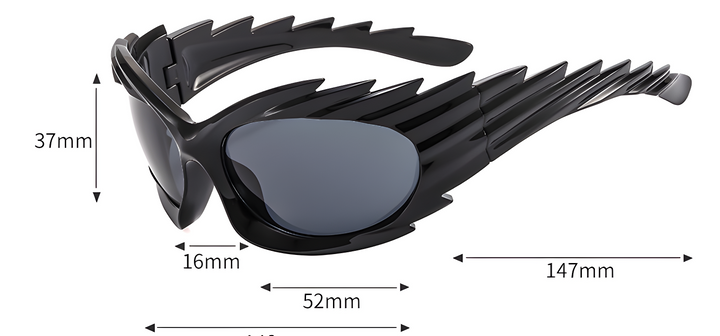 Exaggerated Retro Punk Winged Sunglasses - ArgueCulture