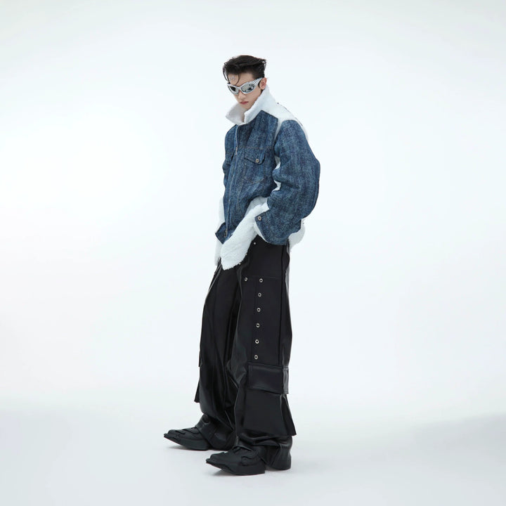 Shearling Denim Jacket ¨C Heavyweight Winter Coat with Faux Lambswool - ArgueCulture