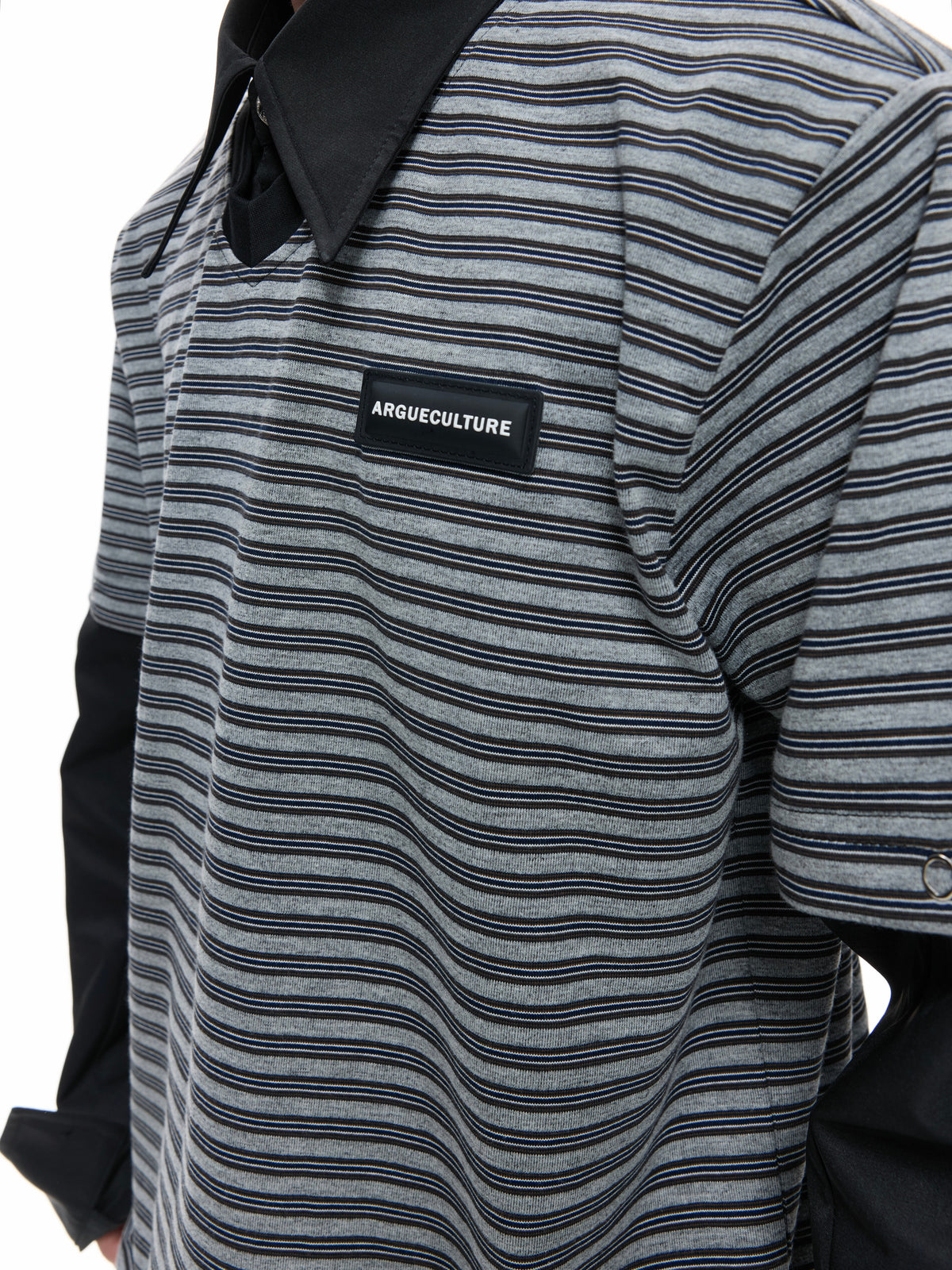 Color-Block Striped Mock Two-Piece Polo - product image 5