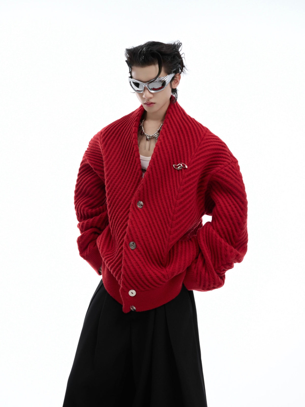 Textured V-Neck Cardigan Sweater - product image 2