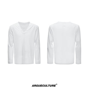 Deep V-Neck Linen-Blend Long-Sleeve Tee - product image 5