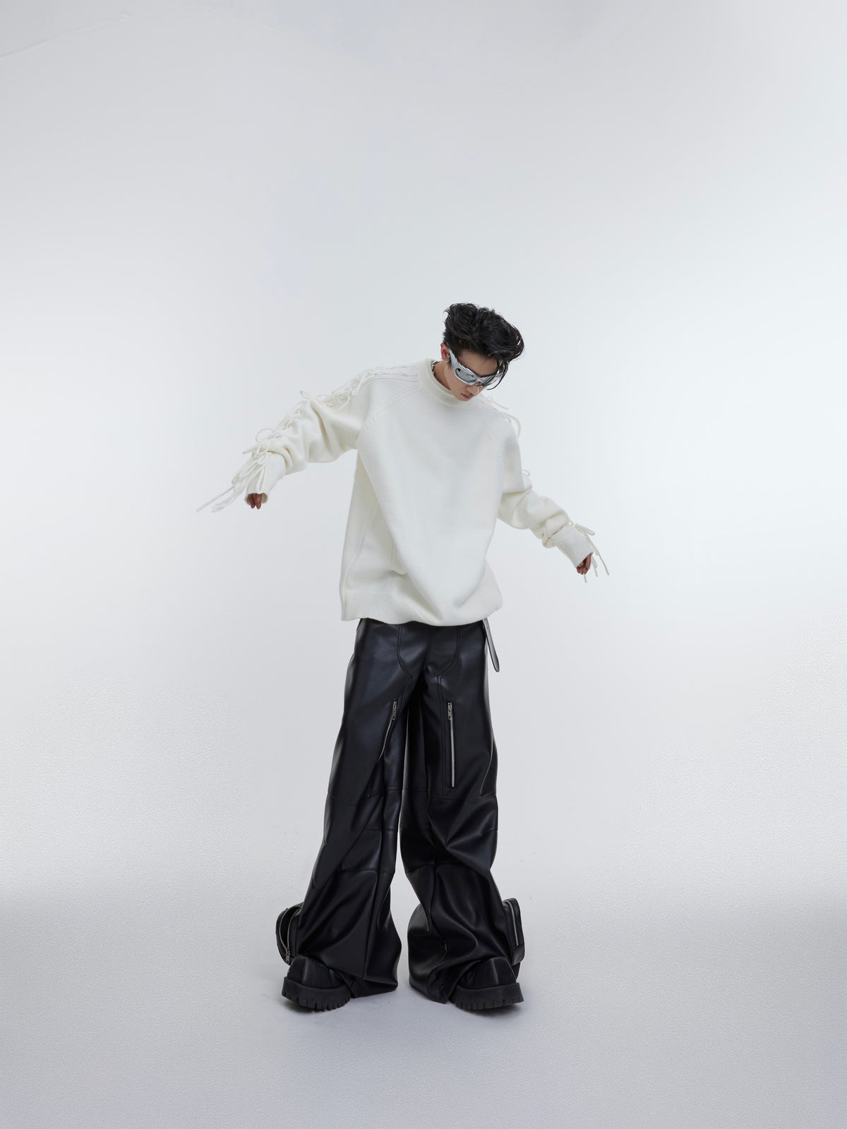 Fringe Pleated Knit Sweater - product image 2