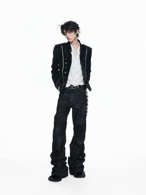 Washed PU Cropped Napoleon Jacket - product image 3