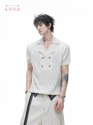 Openwork Embroidered Knit Polo - product image 1