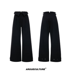 Embroidered Pleated Wide-Leg Trousers - variant image 7
