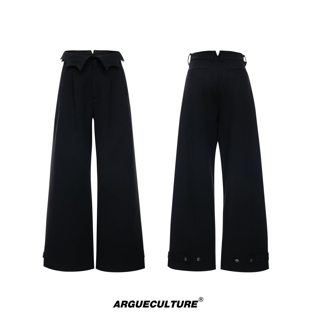 Embroidered Pleated Wide-Leg Trousers - variant image 7