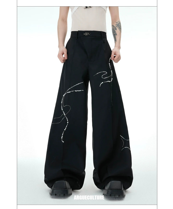 Chinese New Year Snake Pattern Wide-Leg Pants – High-Fashion Streetwear - ArgueCulture