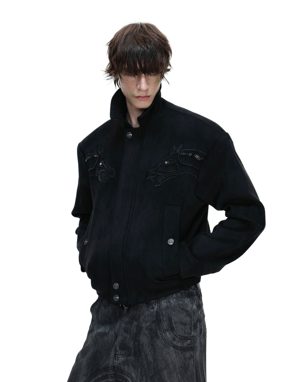 Cropped Suede Jacket with Detachable Fur Collar - product image 5