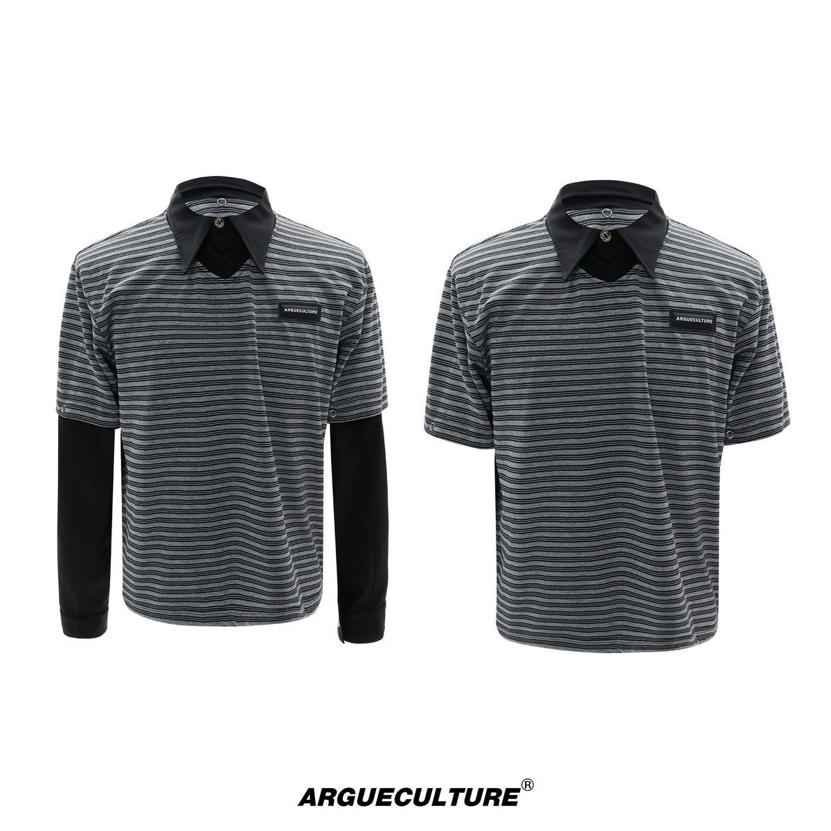 Color-Block Striped Mock Two-Piece Polo - product image 5