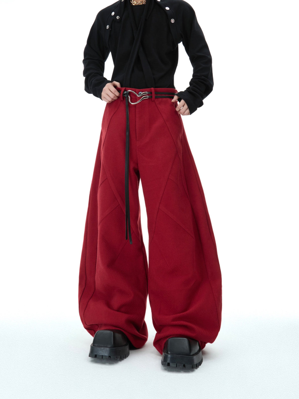 Deconstructed Relaxed Straight-Leg Trousers - product image 2
