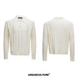 Pearl-Trim Knit Polo Shirt - product image 5