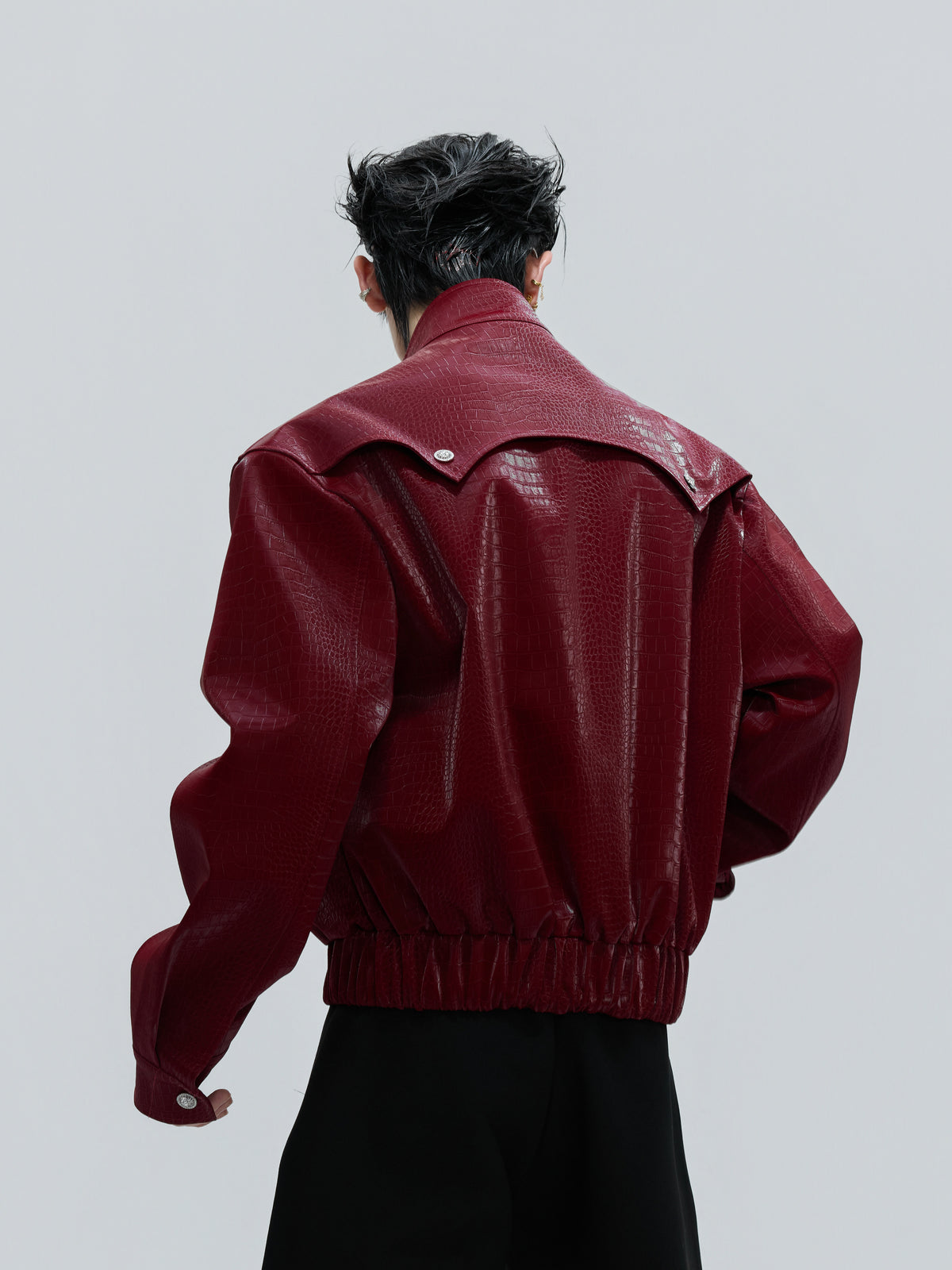 Crocodile-Embossed Cropped Jacket - product image 3
