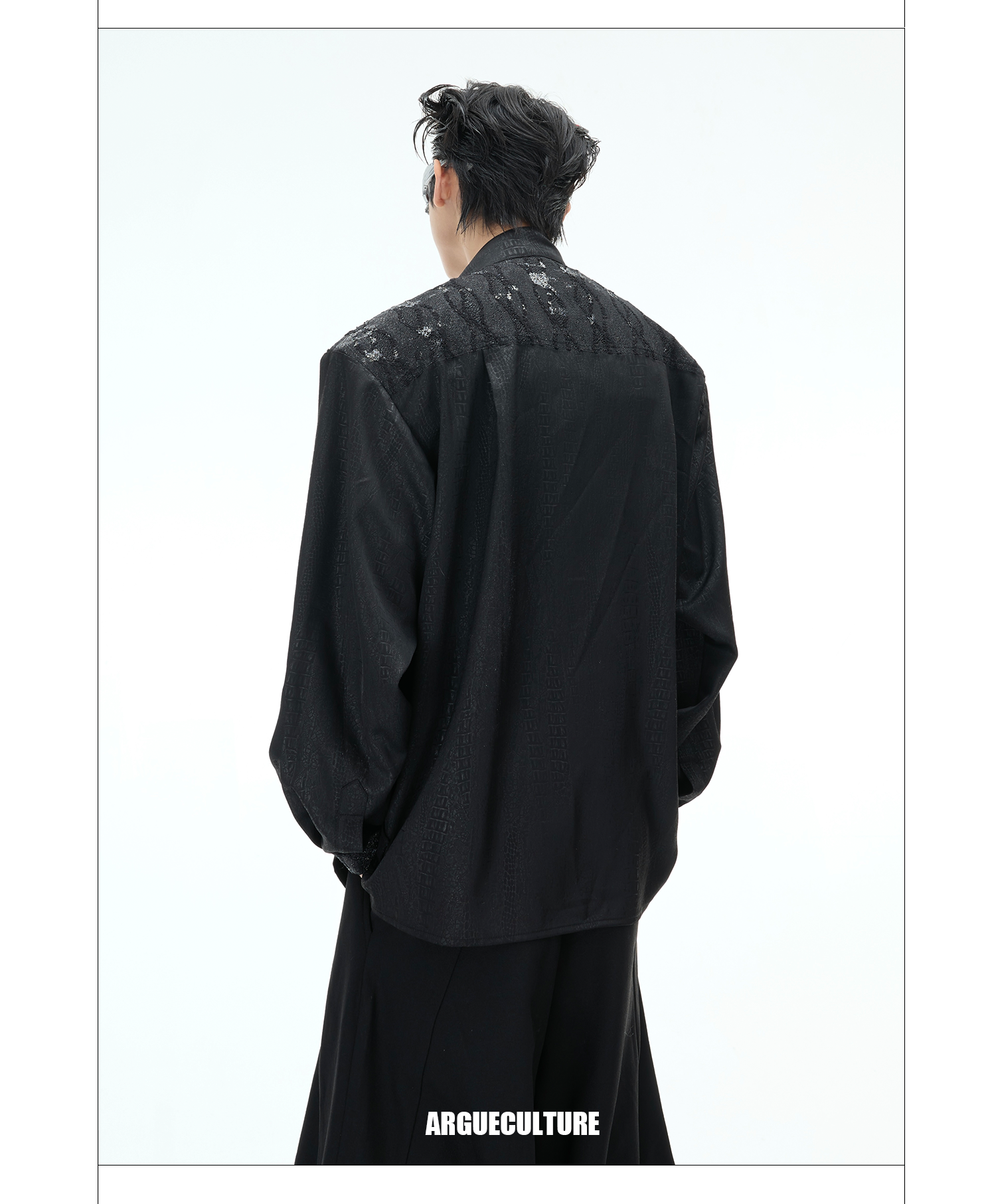 Deconstructed Ink Wash Long Sleeve Shirt Unique Design Unisex - ArgueCulture
