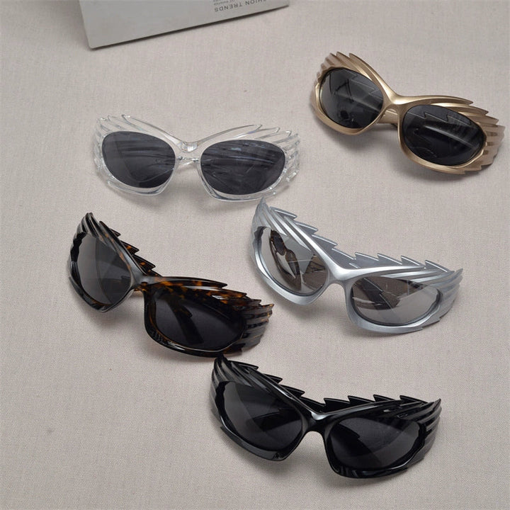 Exaggerated Retro Punk Winged Sunglasses - ArgueCulture