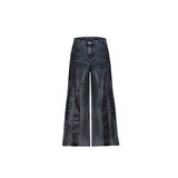 Washed PU-Panel Relaxed Straight Jeans - product image 5
