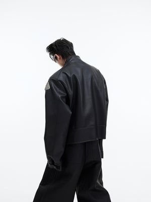 Cropped PU Leather Jacket - product image 4