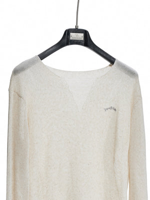 Frayed Open-Knit V-Neck Sweater - product image 5
