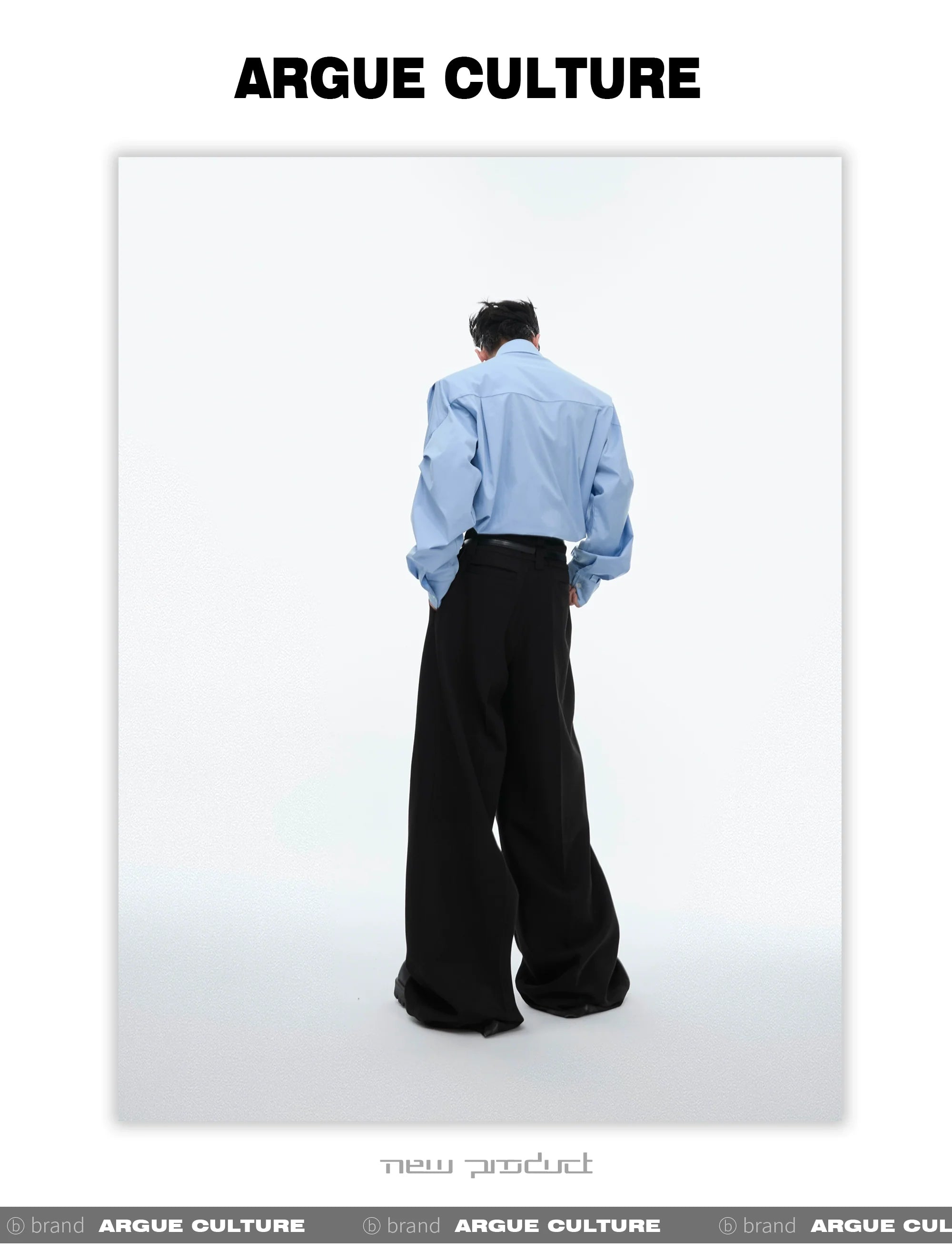 Double-Layer Collar Deconstructed Pleated Design Oversized Shirt - ArgueCulture