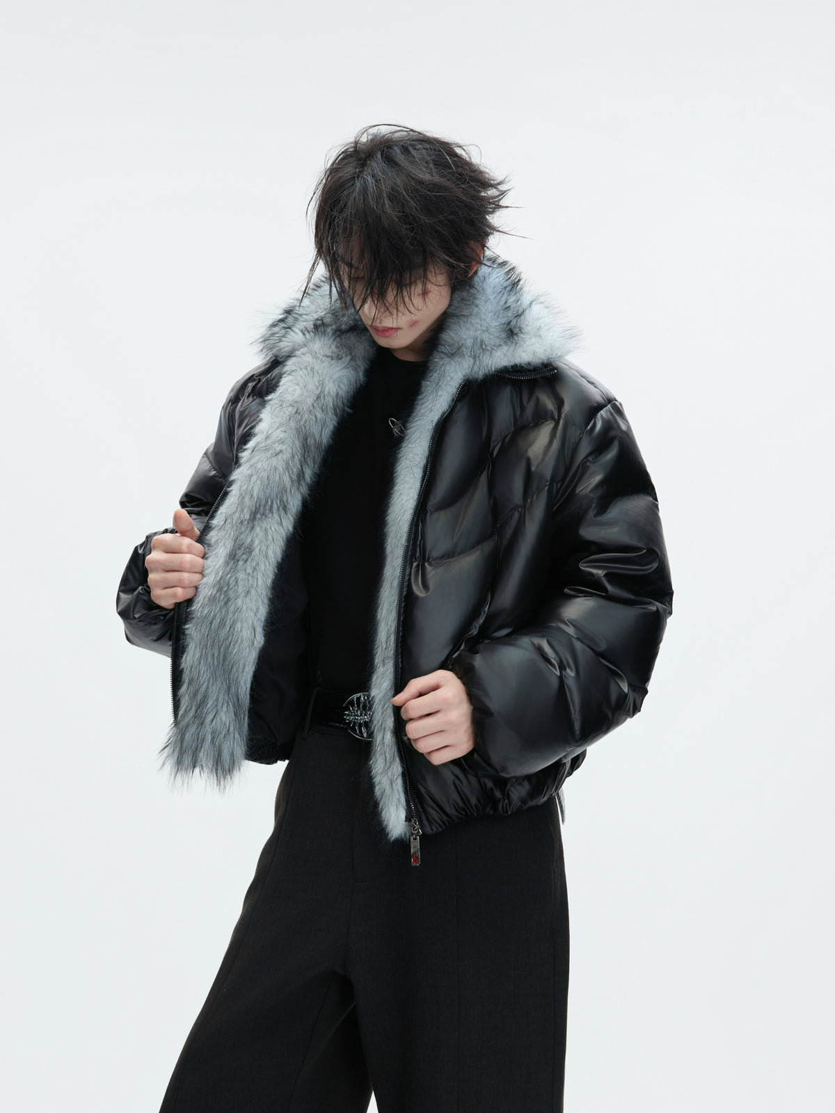 Asymmetric Black Duck Down Jacket - product image 2