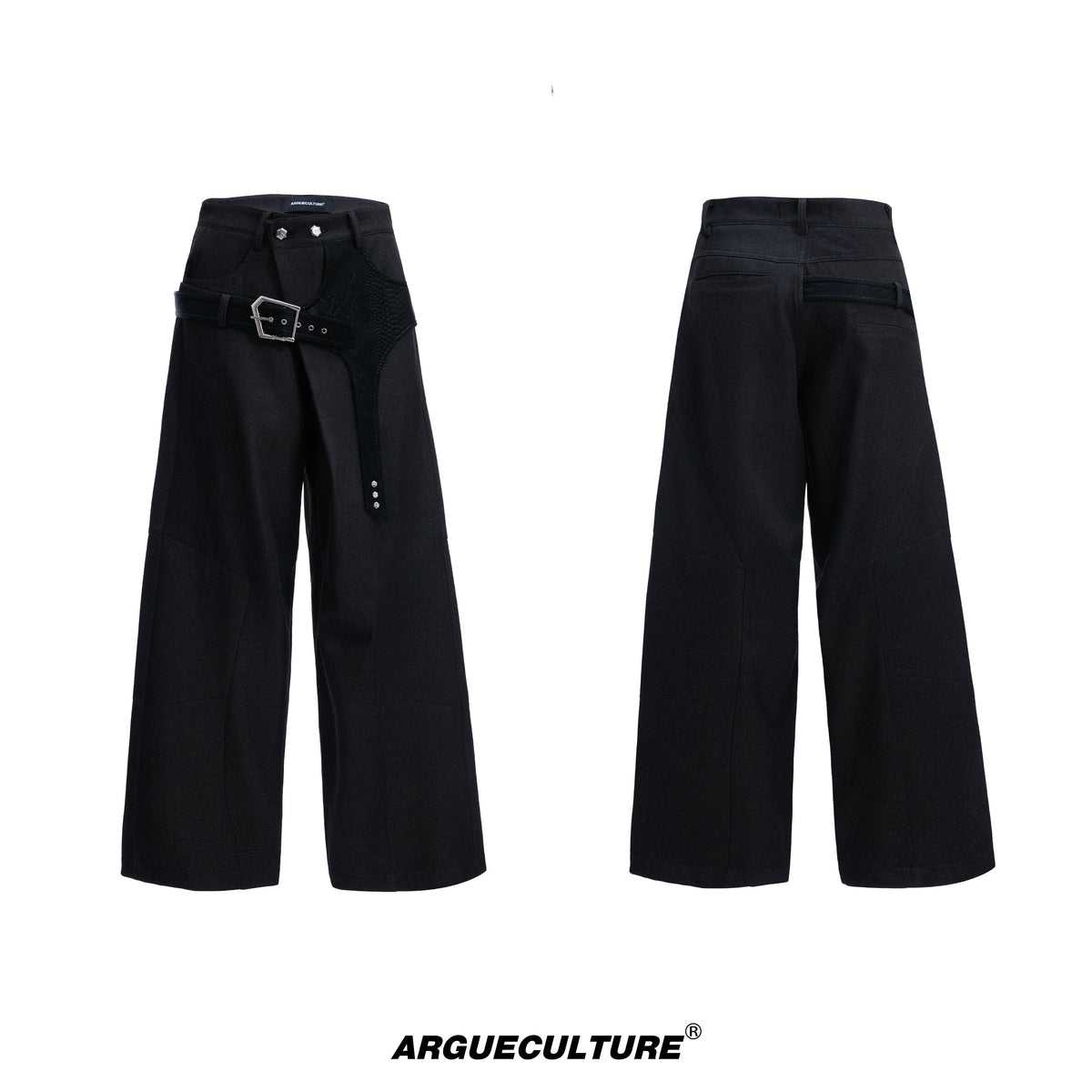 Cotton Crocodile-Panel Straight-Leg Pants - product image 5