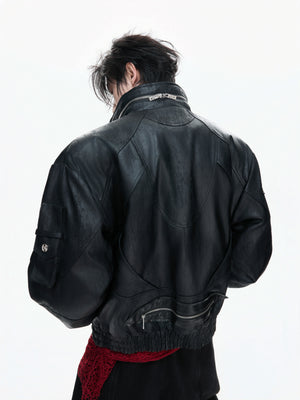 Deconstructed Faux Leather Jacket - product image 2