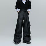 Pleated Straight-Leg Tie-Waist Trousers - product image 5