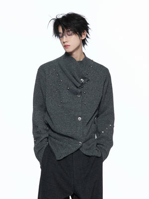 Asymmetric Studded Knit Sweater - product image 4