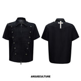 Cross-Detail Double-Breasted Polo Set - product image 5