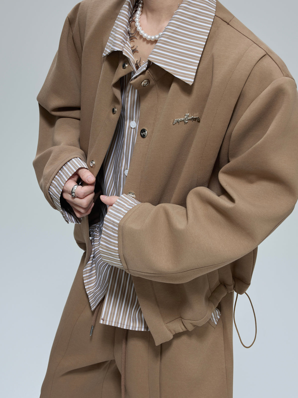 Color-Block Stripe Layered Cardigan - product image 3