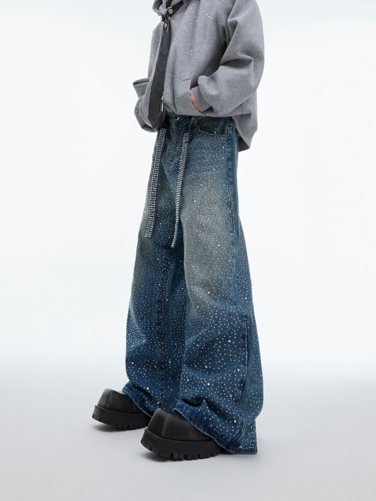 Crystal-Detail Relaxed Straight-Leg Jeans - product image 2
