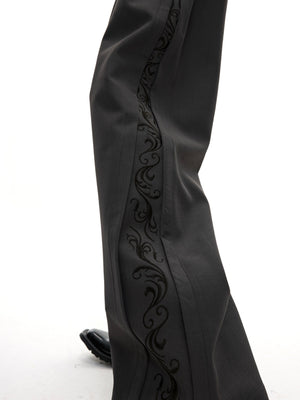 Embroidered Pleated Wide-Leg Trousers - product image 5