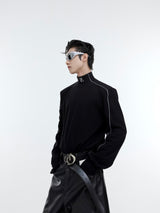 Reflective Brushed Mock Neck Top - product image 0