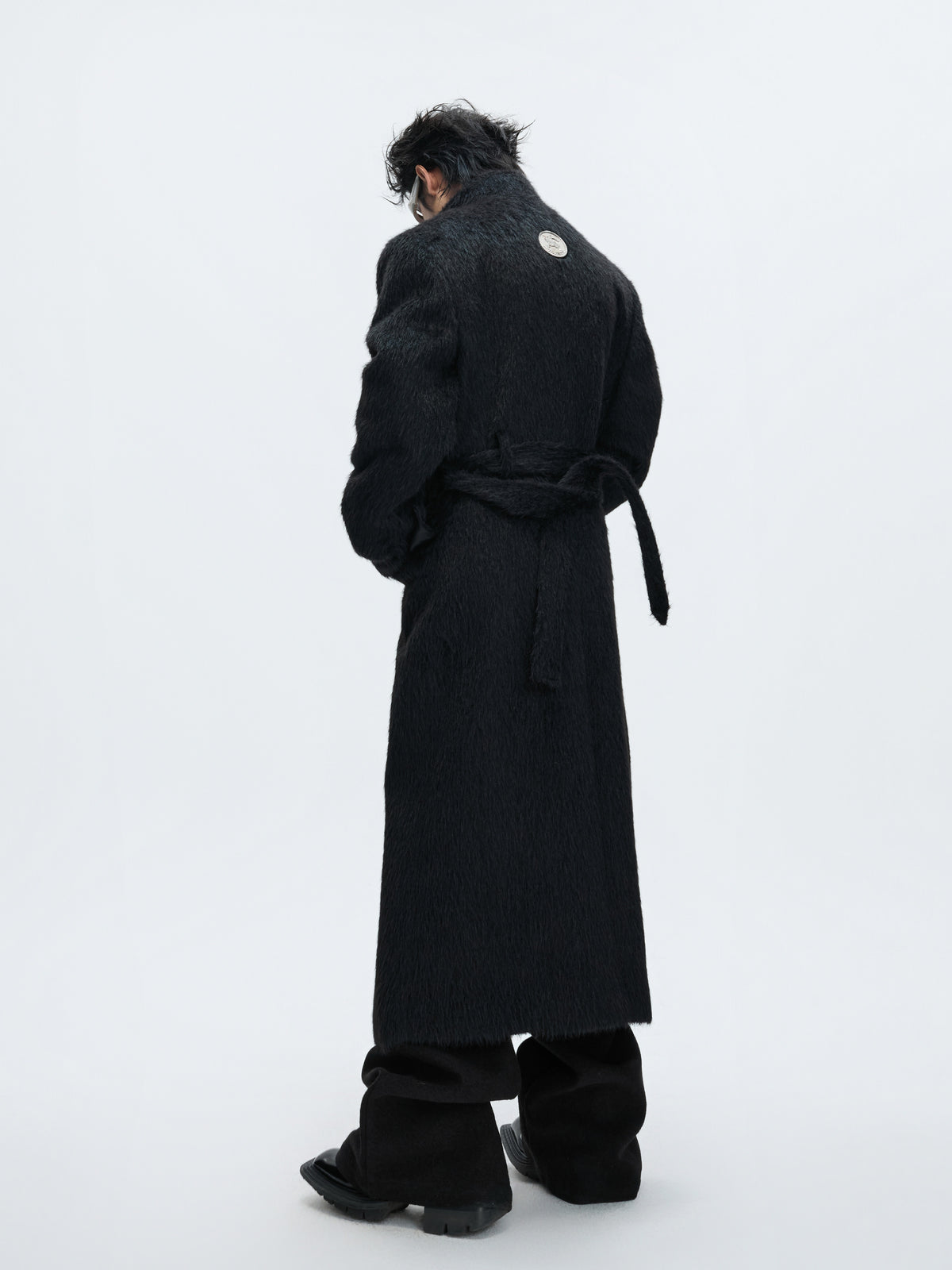 Cotton-Wool Longline Double-Breasted Coat - product image 3