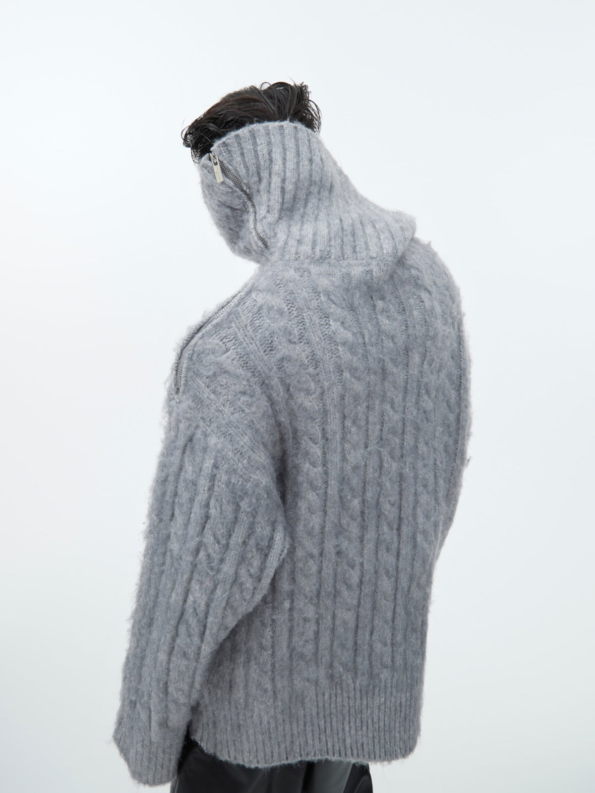 Split-Neck Oversized Knit Sweater - product image 5