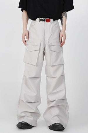 Pleated Wide-Leg Cargo Pants - product image 4