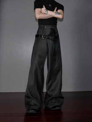 Cotton Crocodile-Panel Straight-Leg Pants - product image 2