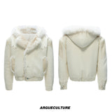 Marbled Faux Wolf-Fur Collar Jacket - product image 5