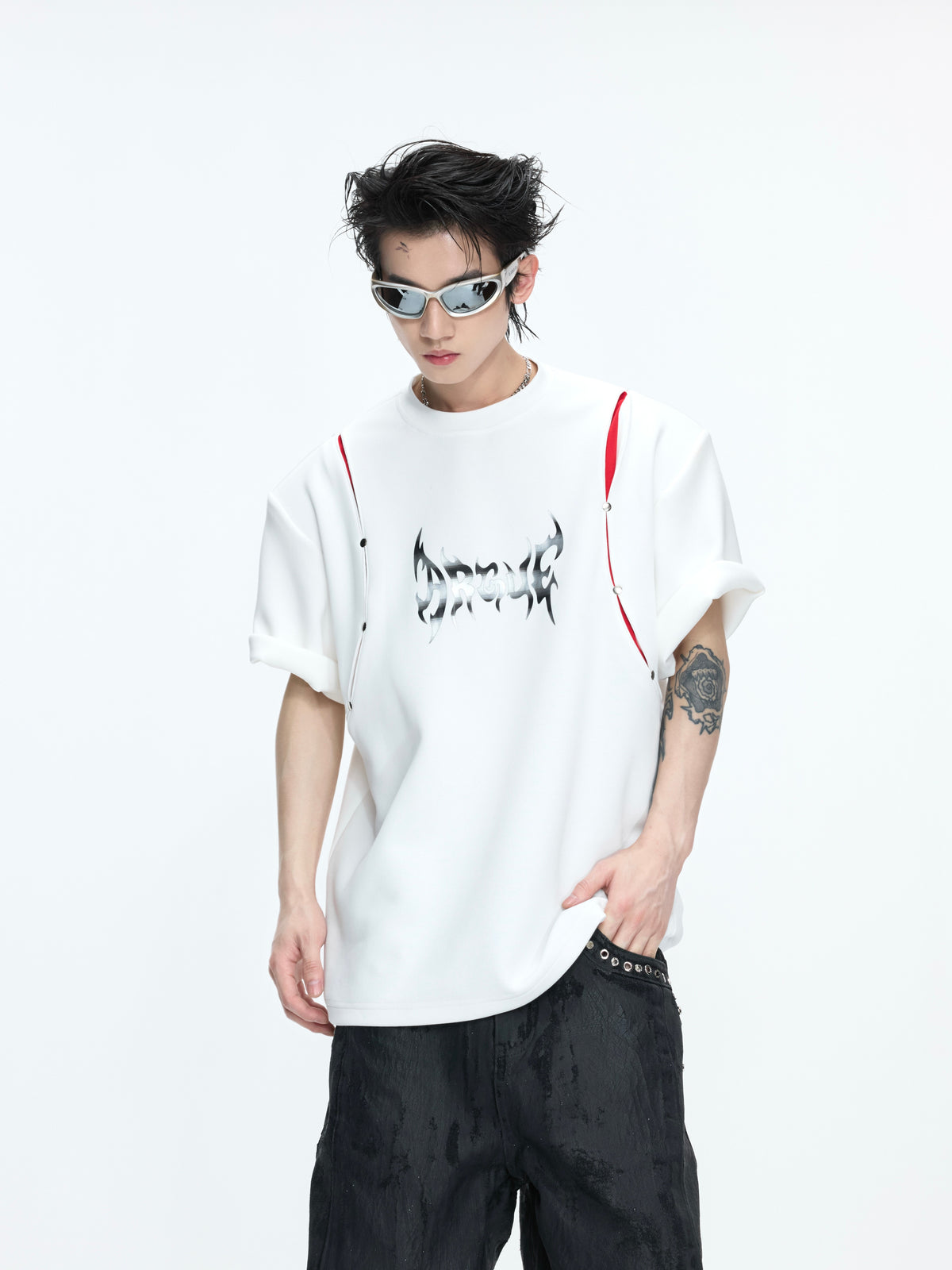 Deconstructed Contrast Panel T-Shirt - product image 1