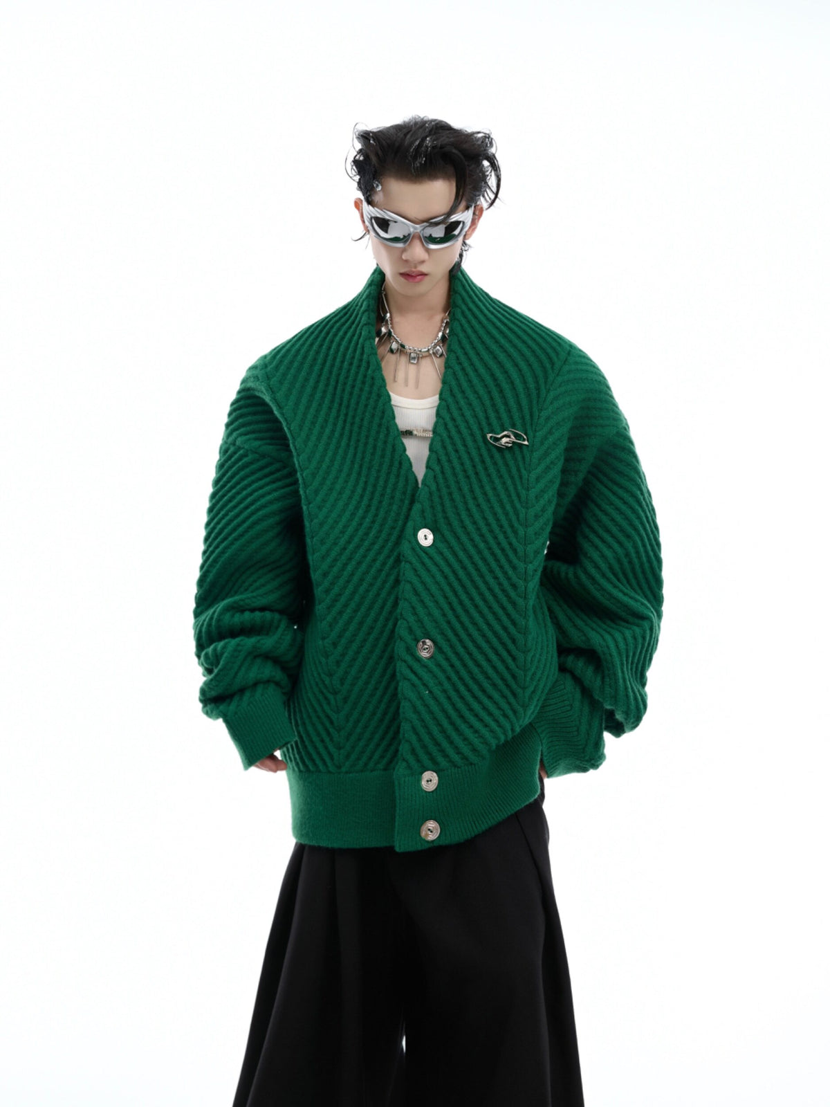 Oversized V-Neck Knit Cardigan - product image 2
