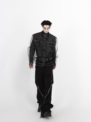 Longline Black Mesh Shirt Jacket - product image 5